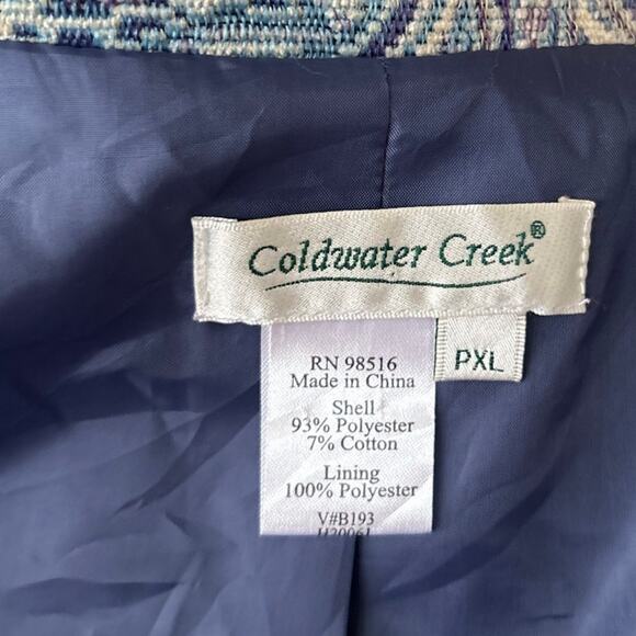 Vintage 90s Coldwater Creek Blue Paisley Tapestry Western Jacket - Picture 4 of 5